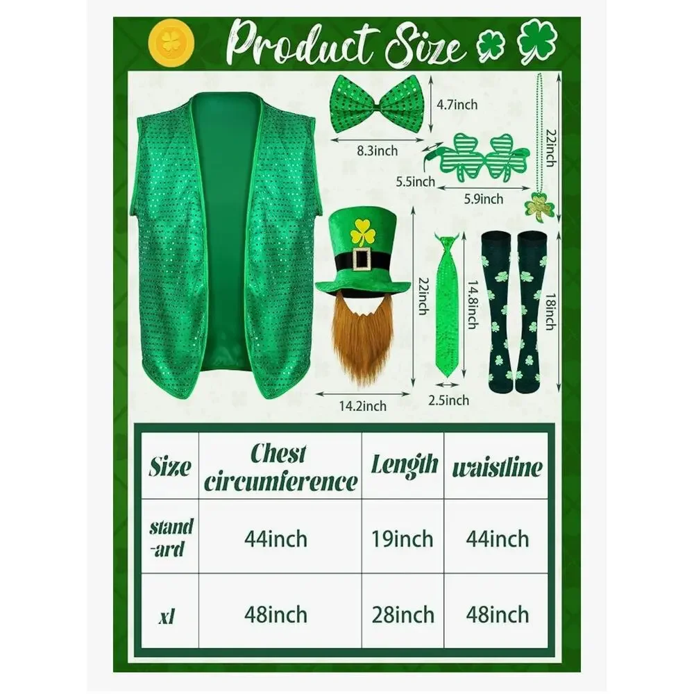 8 Pcs St‎ Patrick's Day Costume